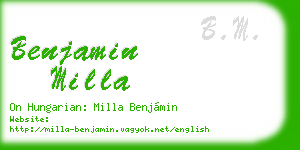 benjamin milla business card